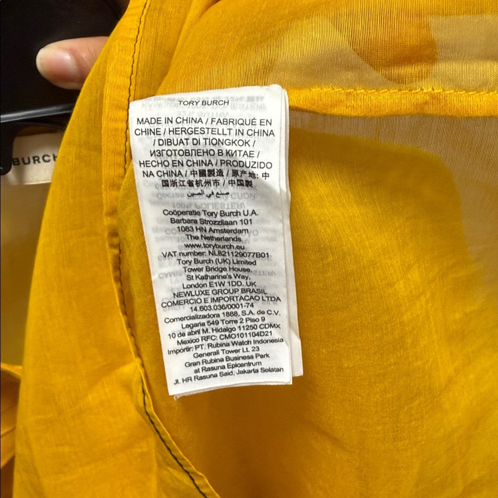 Tory Burch Mustard Yellow Ruffle Shirt - Picture 5 of 5